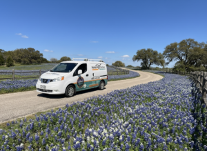 Mobile RV Solutions service truck serving hill country of Texas including Fredericksburg and Kerrville.